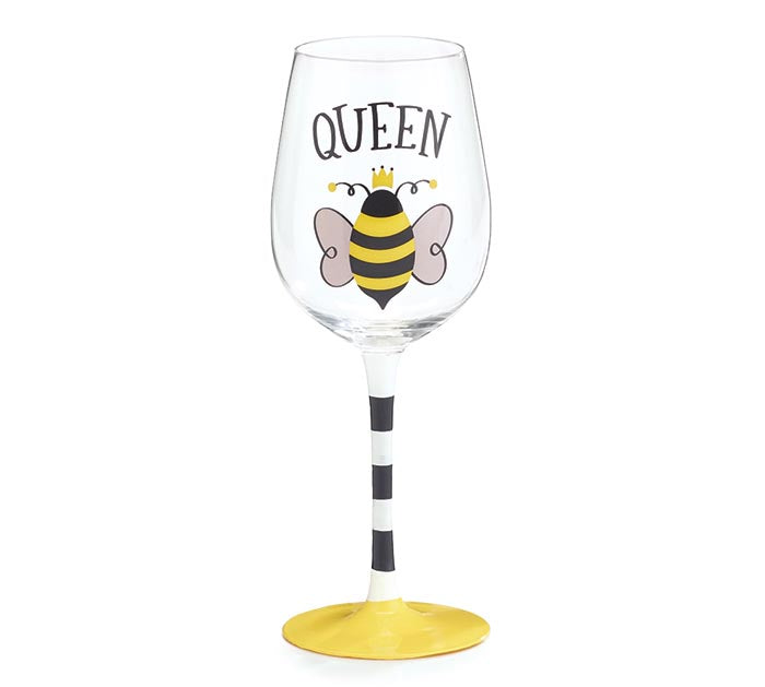 Queen bee wine glass